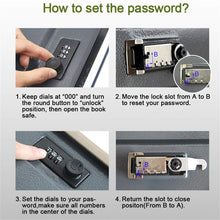 Cargar imagen en el visor de la galería, Caja de seguridad en forma libro con combinación de seguridad
